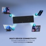 Rapoo E9350L Bluetooth Wireless Multi-Device Keyboard(4 Devices), Numpad, Led Indicators, Ultra-Thin, Ergonomic, Compatible with Windows, iOS, Android, Tab, Smartphones - Dark Grey, 3-Year Warranty - Image 3