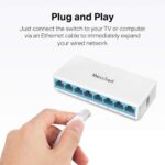 8-Port 10/100Mbps Desktop Ethernet Switch – Auto MDI/MDIX, Plug & Play, Ultra-Compact Design, Expand Your Network with RJ45 Ports - Image 3