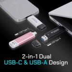 Transcend 310C 512GB USB C & USB A External Portable SSD, Up to 1,050 MB/s, 5 Yr Warranty, Black, for iPhone 15 pro max, MacBook, Ipad, Laptop and Desktop TS512GESD310C - Image 4