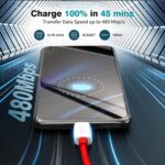 Addtam 100W Supervooc USB Type C Data Sync Fast Charging Charger Cable Compatible One Plus 15,15R,13,13R,13S,12,12r,11,11r,10r,10t,10 pro,9 Pro,8,Nord 5,4,3,2t,Ce5,Ce2 Lite,Ce3 lite, Nord Ce3,Ce4, Red - Image 3