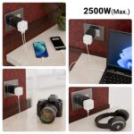 Zebronics 2500W All-in-One Universal Travel Adapter, Upto 10A, 9-Hole Socket, Swappable Pins for EU|KR|UK|US|JP|AUS|CN, Fuse Protection, For Mobile, Tablets, Laptops, & Grooming Devices (Travmate 150) - Image 3