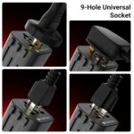 Zebronics 2500W All-in-One Universal Travel Adapter, Upto 10A, 9-Hole Socket, Swappable Pins for EU|KR|UK|US|JP|AUS|CN, Fuse Protection, For Mobile, Tablets, Laptops, & Grooming Devices (Travmate 150) - Image 4