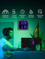 APEX Pixel Display 32x32 LED Frame � Smart Pixel Art Clock | App Controlled Animation Display, Music Visualizer, Retro Gaming Decor | Desk & Wall Mount | Aesthetic LED for Gaming Room - Image 4