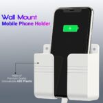 Wall Mounted Mobile Holder Storage Case for Remote with Charging Port & Adjustable Viewing Angle Mobile Stand/Multi Purpose Stand - White (Pack of 3) - Image 3
