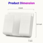 Wall Mounted Mobile Holder Storage Case for Remote with Charging Port & Adjustable Viewing Angle Mobile Stand/Multi Purpose Stand - White (Pack of 3) - Image 4
