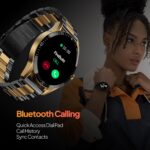 Fire-Boltt Talk Round Smart Watch 1.39″ TFT Display with Bluetooth Calling, Dual Button, Voice Assistance, SPO₂ & Heart Rate Monitor, 120+ Sports Modes, Metal Smartwatch for Men & Women - Black - Image 6