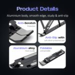 Tygot 6 Angles Adjustable Aluminum Ergonomic Foldable Portable Tabletop Laptop/Desktop Riser Stand Holder Compatible for MacBook, HP, Dell, Lenovo & All Other Notebook (Black) - Image 3