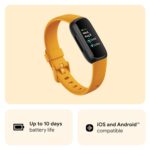 Fitbit Inspire 3 Health & Fitness Tracker (Morning Glow/Black) with 6-Month Premium Membership - Image 5