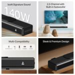 boAt (2025 Launch Aavante 2.2 1400, 140W Signature Sound Built-in Subwoofer, 2.2CH, Multiple Ports, EQ Modes, Remote Control, Bluetooth Sound bar, Home Theatre Soundbar Speaker (Premium Black) - Image 3