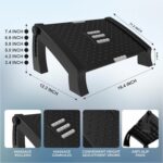 Techhark® Adjustable Ergonomic Foot Rest for Office Chair, Massage Rollers (G Black) - Image 3