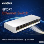 Frontech 8-Port Fast Ethernet Switch | 10/100 Mbps | Plug & Play | Desktop/Wall-Mountable | Reliable Wired Network for Home & Office (NC-0050) - Image 4