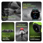 CULT Sprint Running smartwatch with Built-in Turbo Track GPS, Multi-GNSS, GLONASS, Galileo & Beidou, 1.43” AMOLED Display, Compass, Strava, Health Tracking, Bluetooth Calling - Image 3