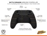 PowerA Battle Dragon™ Wireless Controller for PC and Cloud Gaming: Magnetic Hall Effect, Asymmetric Rumble Motors, 20h Playtime (Not for iOS) - Image 4