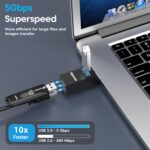 Sounce 180 HB USB Hub 3-Port USB 3.0 High-Speed Hub Ultra-Fast 5Gbps Data Transfer Lightweight, Compact, Multi-OS Compatible Plug & Play for Laptops, PCs, Mac, and More - (Black) - Image 3