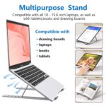RT Laptop Stand 7-Level Angles Adjustable Riser Holder for Home or Office Foldable Laptop Stand Plastic Aluminum Alloy Metal Base Notebook Computer Holder Height Adjustment - Image 4