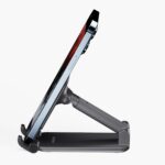 Ambrane Multipurpose Tabletop Mobile Stand | Adjustable Angle & Height| Universal Holder for iPhone, Samsung, OnePlus & All Smartphones | Portable, Anti-Skid | for Home, Office, Bed & Gifting (Black) - Image 3