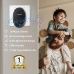UN1QUE Wireless Door Bell for Home - Small Calling Bell for Office, 1000ft Long Range with 36 Chimes, 100dB Louder Volume, 4 Level Volume, LED Light, Info Board Design, IP44 Waterproof - Image 3