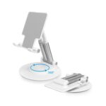 Dyazo Foldable Tablet Stand | Holder Compatible for Desk Compatible for Samsung Galaxy Tabs, iPad All Other Tablets Up to 12.9 inch with 360 Degree Rotation (White) - Image 3