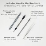 Portronics Bit Box 2, 128-in-1 Screwdriver Kit with Phillips, Flathead, Torx, Pentalobe, Wrench Bits, Flexible Shaft, Tweezer, Spudger & Magnetic Handle for Laptop, Mobile, Car & Electronics Repair - Image 4