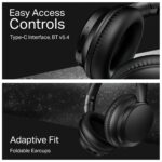 Boat 2025 Launch Rockerz 371, 40mm Drivers, 50hrs Battery, 60ms Low Latency, ENx Tech, BT v5.4, Foldable Cups, Voice Assistant, Bluetooth Headphones, Wireless Headphone with Mic (Black Sabre) - Image 4