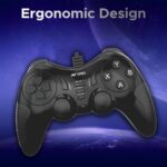 Ant Esports GP130 Wired Gamepad for PC, PS3, Android TV, Laptop – Dual Vibration USB Controller with Turbo Mode, 14 Buttons, Plug & Play, Ergonomic Design, Compatible with Windows & Steam_ Black - Image 3