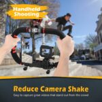 Zeadio Camera Smartphone Stabilizer, Handle Grip Handheld Video Rig, Compatibility with All Camera, Camcorder, DSLR and for All iPhone and Android Smartphones - Image 3