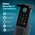 Speedy Wi-Fi Rim Lock for Internal Doors, Smart Door Lock, 6 Way Access (Fingerprint, PIN, RFID, App, OTP Unlock, Emergency Key), Fits 20–65 mm Doors, Free Installation, 2 Year Warranty - Image 5