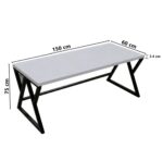 Klaxon Computer Table in Engineered Wood with Flat Surface, Multi-Usage Laptop Desk & Home Office, Desk Sturdy Gaming Table (150 cm - White) - Image 3