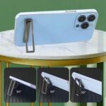 2Pcs Phone Holder for Hand, Folding Mobile Holder Stand for Desk, Mini Mobile Accessories, Tech Gadgets for Video Calls, Travel, Office (Black + Silver) - Image 5