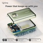 Lifelong Electronics 20000mAh Fast Charging Power Bank with Digital Display | Type C Input | 3 Output Ports | Quick Charge 3.0 | 22.5 W PD Powerbank | Cable Included (Green) - Image 4