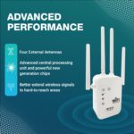 Single Band 2.4GHz WiFi Wireless Range Extender for Home | 300Mbps, Upto 10m Coverage, 10 Devices | Signal Repeater with 2 LAN Ports, 4 Antenna | Plug & Play |Router & Access Point Mode - Image 3