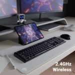 Zebronics Wireless Keyboard & Mouse Combo, 104 UV-Printed Keys, ₹ Key, 12 Multimedia Keys, Retractable Stand, 4 Button Mouse, 1600 DPI, High Precision, USB Nano Receiver (Companion 304, Black) - Image 3