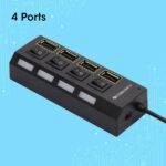 ZEBRONICS 150Hb 4 Port USB Hub with Dedicated On/Off Switch, Led Indicators, 45Cm Cable Length, Optional Power Input Port, Multi Device and Plug Play Usage - Image 3