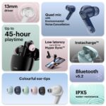 Noise Buds VS104 Truly Wireless Earbuds with 45H of Playtime, Quad Mic with ENC, Instacharge(10 Min=200 Min), 13Mm Driver, Low Latency, BT V5.2 (Mint Green) - Image 3