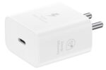 Samsung Original 25W USB Type-C Travel Adaptor Without Cable for Google Pixel, Xiaomi, Motorola, iPhone, Samsung Galaxy Tab S/A Series, Galaxy S10/M54/M55/A80/A90/S25/S24, White - Image 3