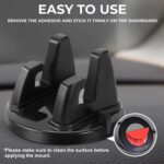 HUMBLE Universal 360° Rotatable Dashboard Mount Smartphone Holder Anti-Slip Silicone Mount for Car, Office & Home Adjustable Stand for Portrait & Landscape Viewing, Black - Image 3