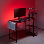 JIN OFFICE Computer Desk with Additional Storage Shelves |100kg Weight Capacity| Office Desk for Home | Computer Table for Home Office | Gaming Desk with 1130 * 500 mm Top| Computer Workstation - Image 3