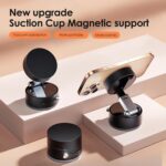 GadgetBite 360 Vacuum Magnetic Phone Holder Hands Free, Foldable Suction Mount, Strong Grip for Mirror, Shower, Gym, Car, Kitchen and Universal Magnetic Phone Stand - Black - Image 3
