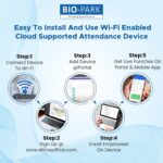 Bio Park B100 Cloud-Enabled WiFi Biometric Attendance Device | Fingerprint + RFID + Password | 3000 Users | USB Excel Report Supported | Smart Fingerprint Sensor | Wall & Table Mount - Image 5