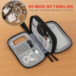 Sumiko Electronic Organizer Travel Cable Bag – Portable Tech Accessories Case for Cords, Chargers, Power Bank, USB, Earphones & Gadgets, Compact, Storage Pouch with Mesh Compartments, Black - Image 3