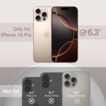 DIZORO Compatible for iPhone 16 Pro Case 6.3, Slim Liquid Silicone 3 Layers Full Covered Soft Gel Rubber Phone Case Protective Cover 6.3 Inch (Desert Titanium) - Image 3