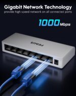 FEDUS Ethernet Switch, Gigabit 1000Mbps 8 Port Gigabit Ethernet Splitter, Plug & Play, Desktop Network Switch Hub, Unmanaged, Compact, with LED, Fanless Quiet, for Internet Cable, Laptop, Router, NAS - Image 3