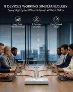FEDUS Ethernet Switch, Gigabit 1000Mbps 8 Port Gigabit Ethernet Splitter, Plug & Play, Desktop Network Switch Hub, Unmanaged, Compact, with LED, Fanless Quiet, for Internet Cable, Laptop, Router, NAS - Image 5