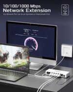 FEDUS Ethernet Switch, Gigabit 1000Mbps 8 Port Gigabit Ethernet Splitter, Plug & Play, Desktop Network Switch Hub, Unmanaged, Compact, with LED, Fanless Quiet, for Internet Cable, Laptop, Router, NAS - Image 6