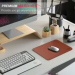 Premium Vegan Leather Mouse Pad |32X27cm| 2.4mm Thick(Padded)|Stitched, Reversible use, Splash-Proof, Anti-Skid for Gaming, Computer, Laptop, Home&Office in a Fresh Modern Design| Tan - Image 4