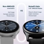 NoiseFit Halo 1.43" AMOLED Display, Bluetooth Calling Round Dial Smart Watch, Premium Metallic Build, Always on Display, Smart Gesture Control, 100 Sports Modes (Jet Black) - Image 3