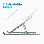 ZEBRONICS Aluminium Alloy Laptop Stand, Compatible with 9-15.6 inch Laptops, 7 Angles Adjustable Tabletop, Anti Slip Silicon Rubber Pads, Foldable, Velvet Pouch Inside, Zeb-NS2000 (Silver) - Image 4