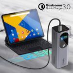 Promate 160W Laptop & Mobile Power Bank (27600mAh) | Smart TFT LCD Screen, USB-A QC 3.0, Dual Type-C Input/Output Ports, Over-Heating Protection | Power Bank for Laptop, iPhone and Android, Titan-160 - Image 3