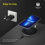 Spigen Wireless Charger for iPhone 17/16/15/13/12/11 Series, Samsung Galaxy S25/S24/S23/S22/S21/S20, OnePlus with USB-A to C Cable [Fast Charging] [Non-MagSafe] - Black - Image 4