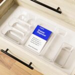 Set of 7 Unbreakable Smart Acrylic Desk Drawers Organisers Transparent Organizer Tray for Drawer Dressing Table Makeup Storage Cosmetic Bathroom Dividers and Make Up Plastic Boxes - Image 3